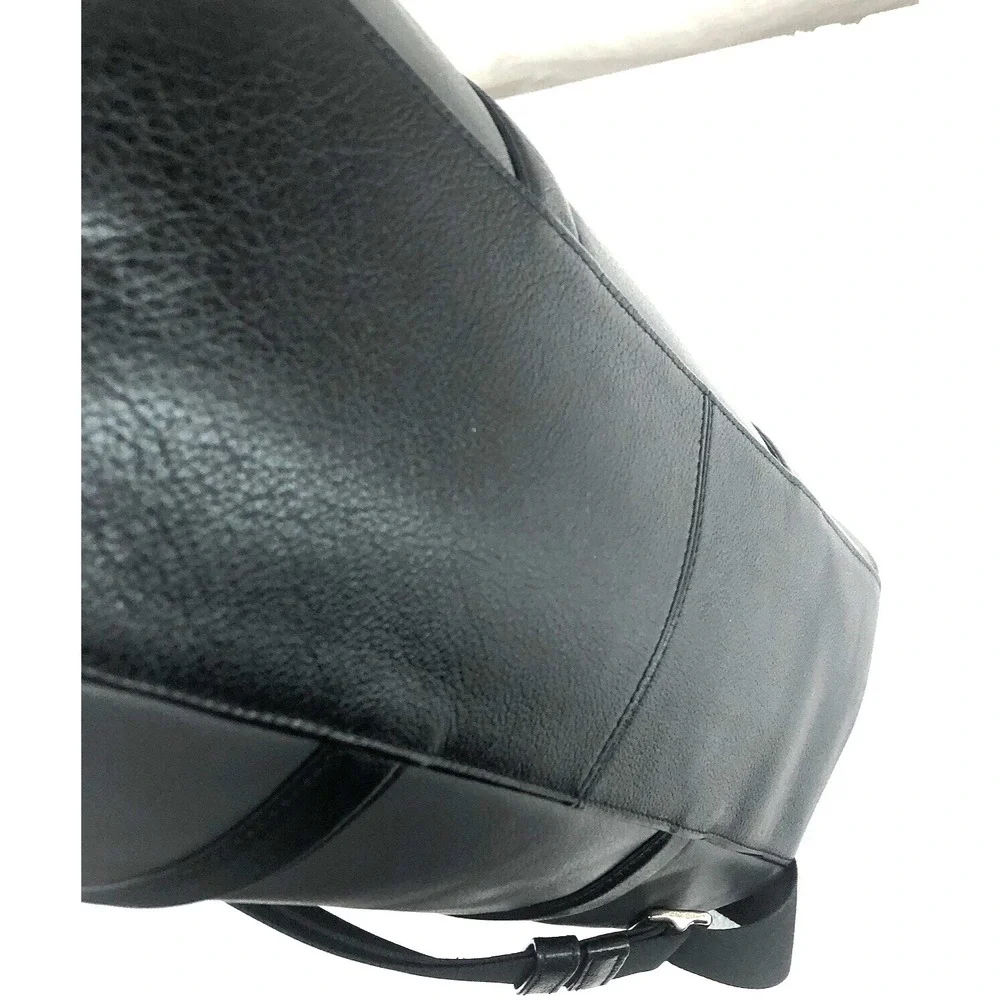 COACH‎ Perry Business Tote Crossbody Strap Gray Cream Black Leather 57568 laptop